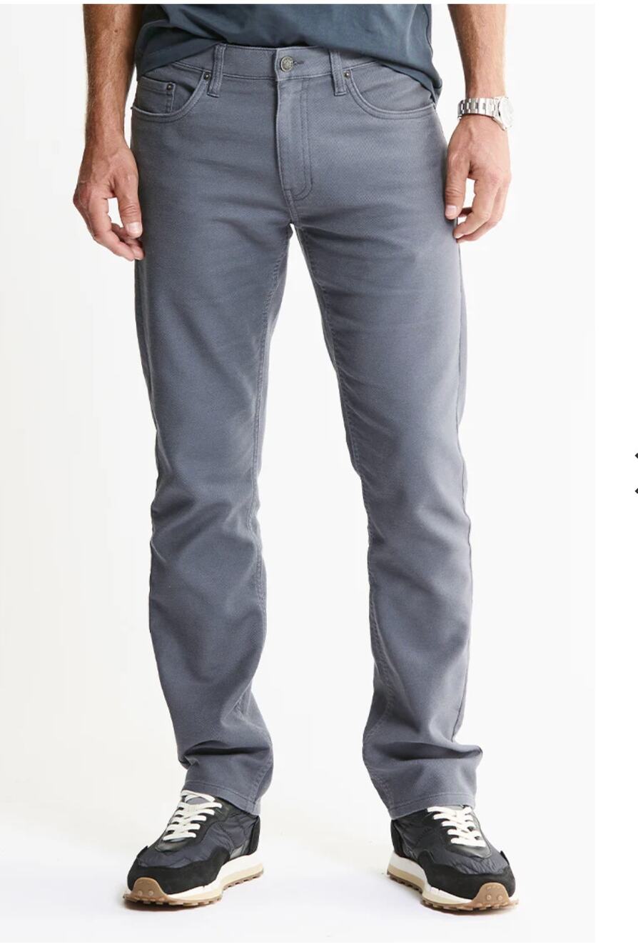 Jachs NY Men's Straight Fit Stretch 5-Pocket Gray Twill Pants Size 34 / 32
